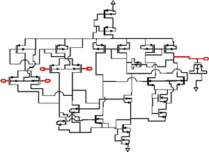 Schematic circuit of proposed differential amplifier with stacked transistors