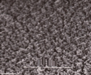 Electron-microscopic image of sample of silver films with weighted thickness 12 nm on glass substrate