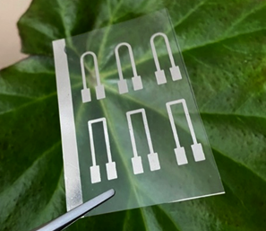 Resulting strain-sensitive elements of U- and П-type on NC–PVA composite substrates